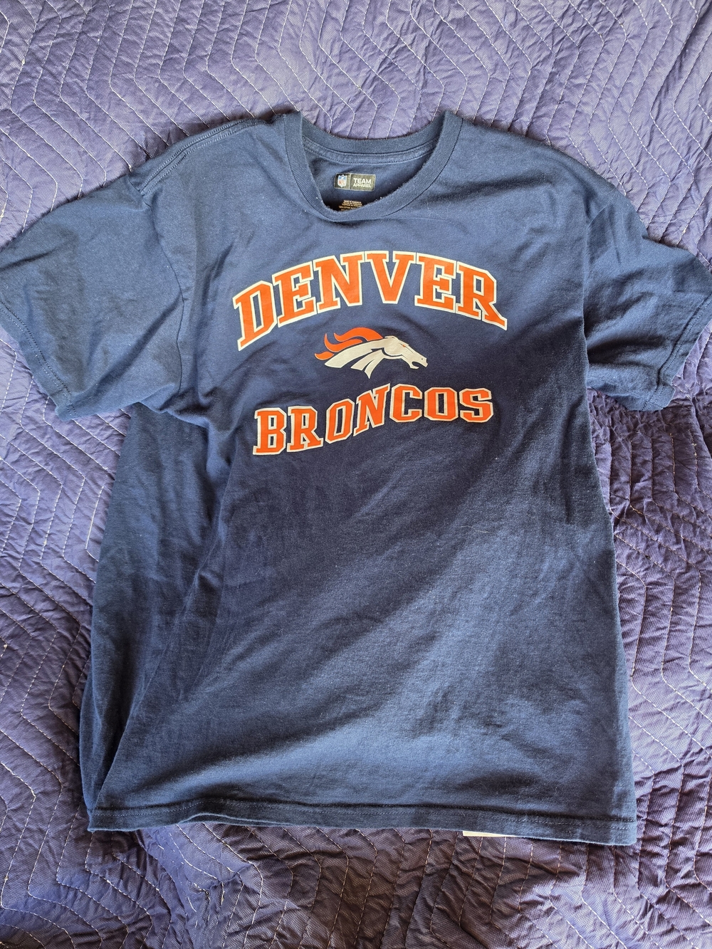 NFL Denver Broncos Navy and Orange Short Sleeve T-Shirt